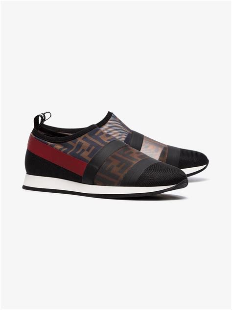 fendi mesh slip on sneakers